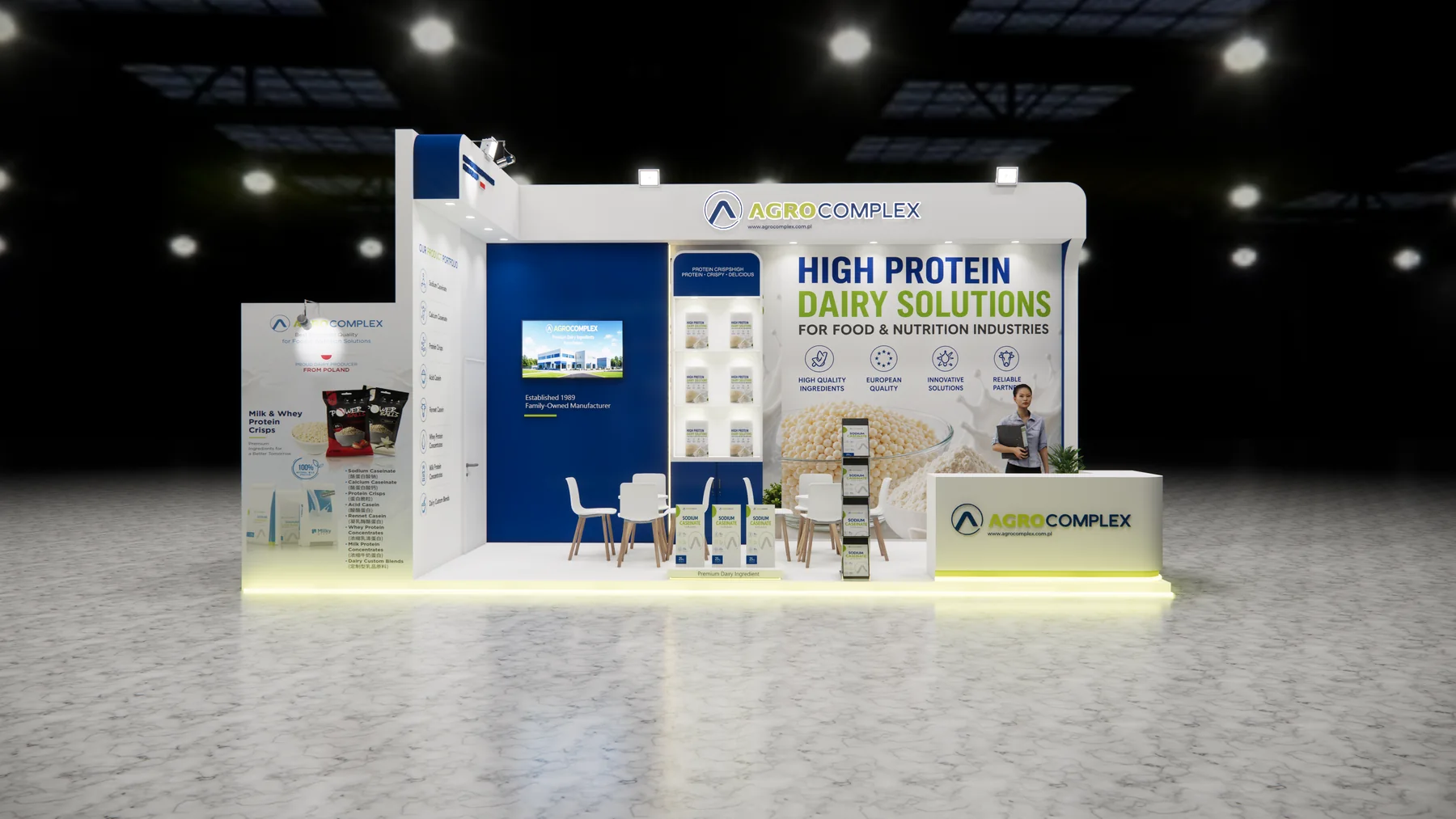 AGROCOMPLEX exhibition booth for animal nutrition solutions