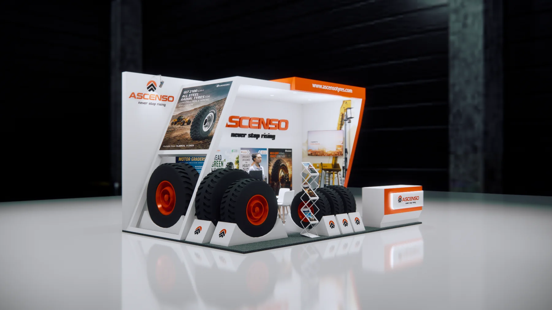 ASCENSO industrial tyre exhibition booth - view 1