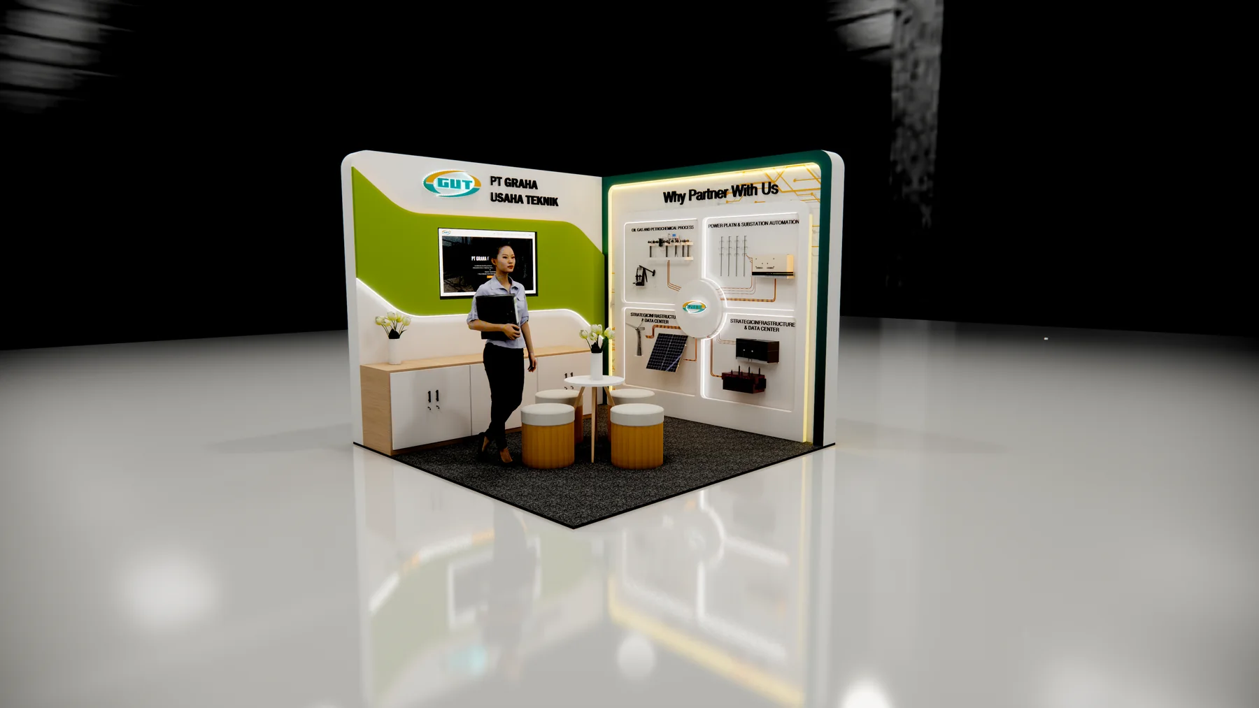 Graha Usaha Teknik engineering exhibition booth