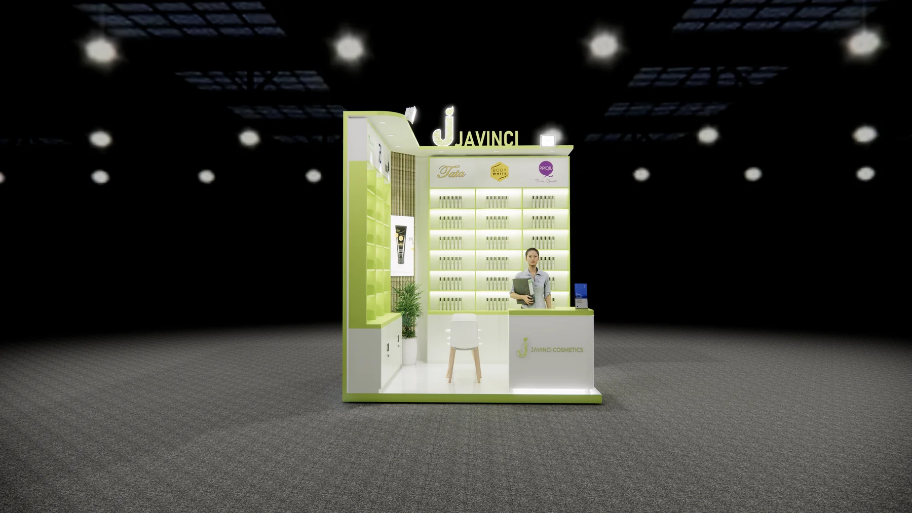 JAVINCI CBI beauty product exhibition booth - view 1