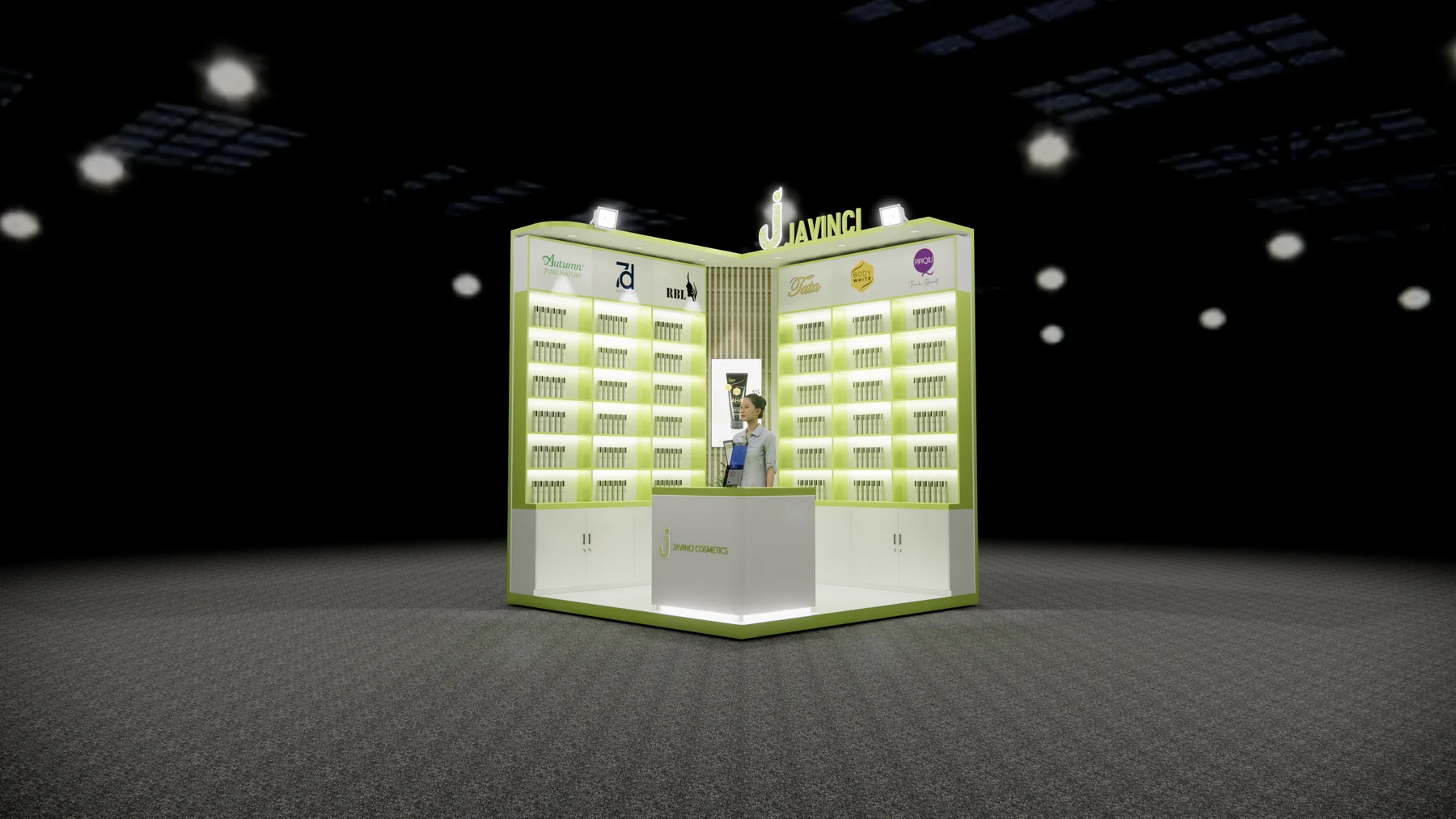 JAVINCI CBI beauty product exhibition booth
