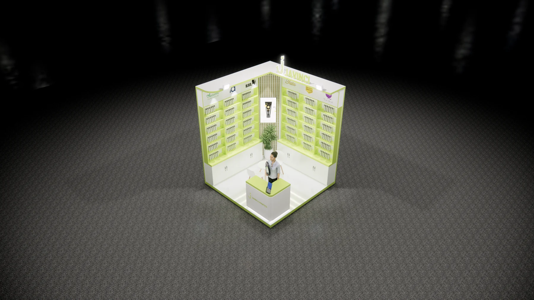 JAVINCI CBI beauty product exhibition booth - view 4