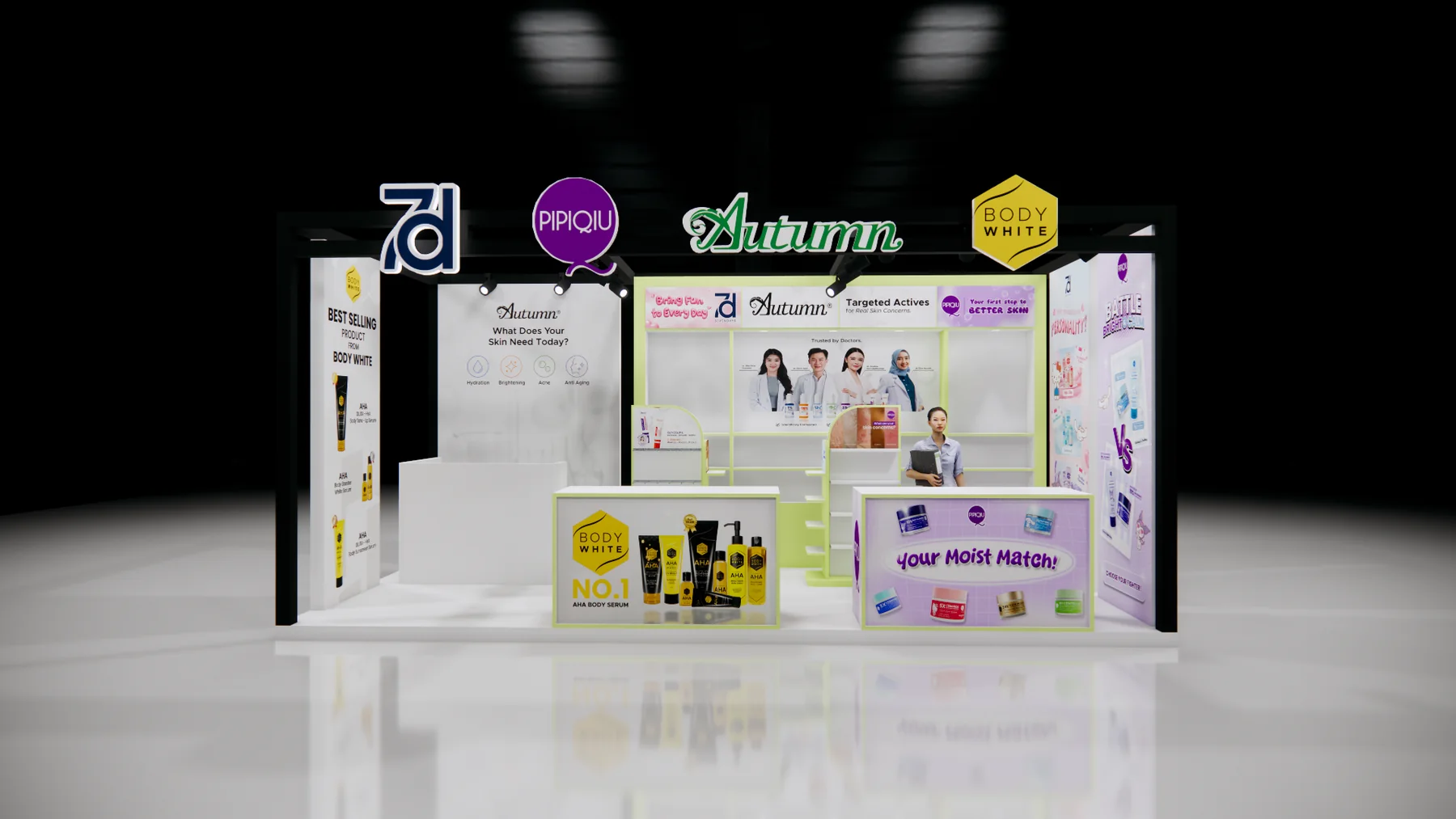 JAVINCI Makasar multi-brand beauty exhibition booth